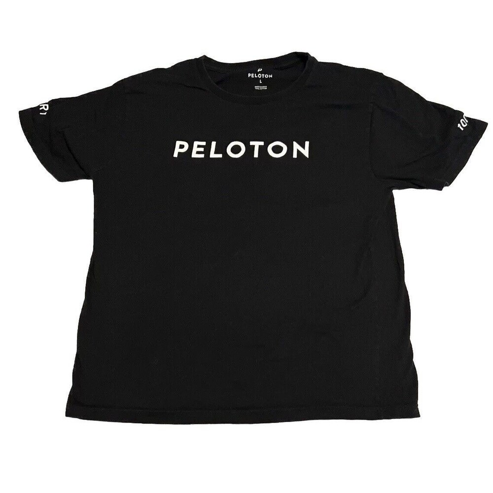 Peloton Century 100 T-Shirt - Black Size Large Dri Fit Work Out Spinning Bike
